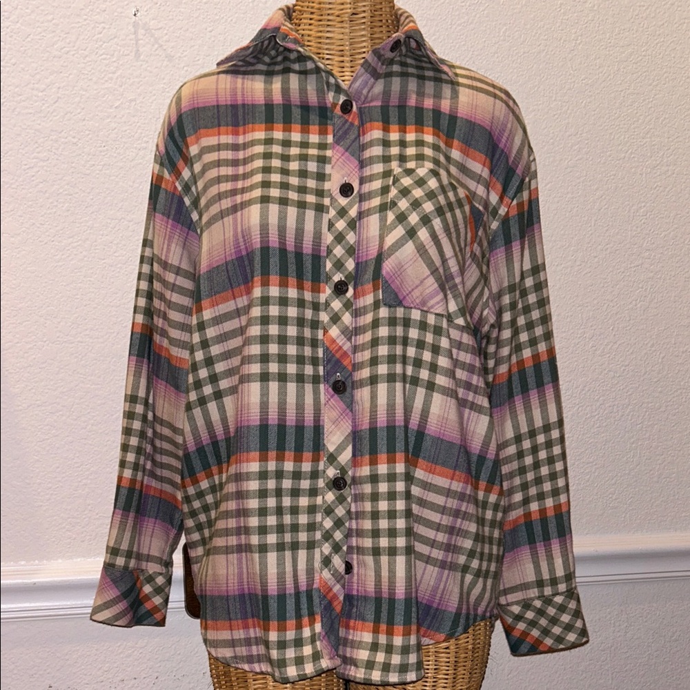 Wild Fable Multicolor Plaid Women’s Oversized XXS Shirt